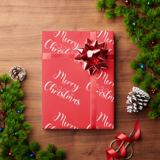 Papel De Presente Merry Christmas Red Gift Wrapping Paper