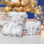 Papel De Presente Merry CHRISTmas Religious Red Lights Calligraphy<br><div class="desc">Light his name up in marquee lights and make people remember why we say 'Merry CHRISTmas'. This design comes in a few variations and you might want to check them all out to see exactly which direction you want to take. The professional lettering by Ivan Angelic is shown in black...</div>
