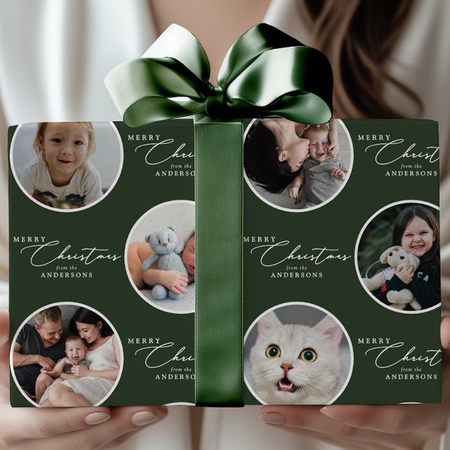 Papel De Presente Merry Christmas Script Custom Text 28 Photo (Criador carregado)