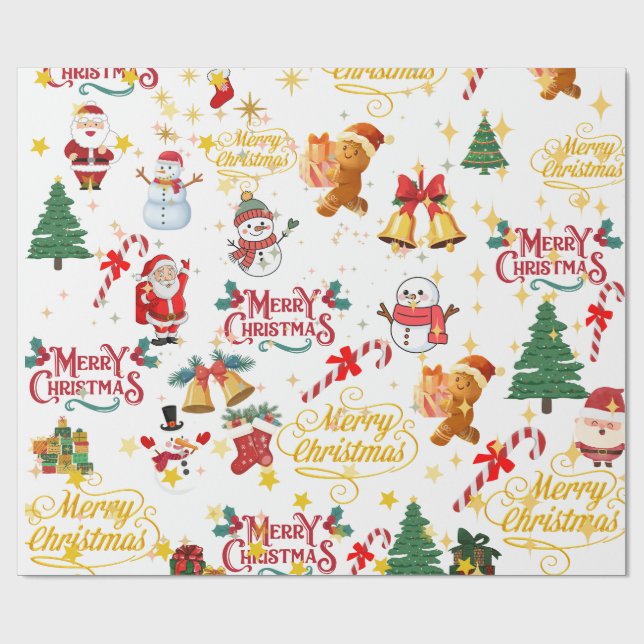 Papel De Presente merry christmas wrapp (Aberto)