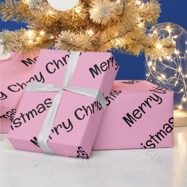Papel De Presente Merry Christmas Wrapping Baby Pink (Feriados)