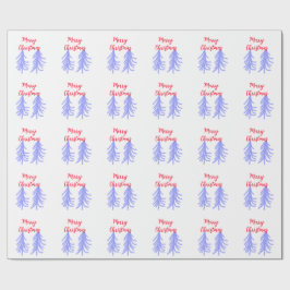 Papel De Presente Merry Natal - Pinheiros de pinheiros roxos