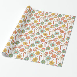 Papel De Presente Merry Vibes Only Retro Holiday Wrap
