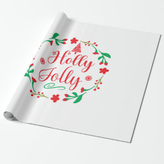 Papel De Presente Merry Xmas Holly Jolly