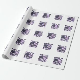 Papel De Presente Mês de Awreness Militar Roxo