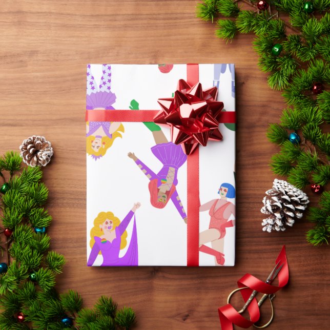 Papel De Presente mês do orgulho drag queens lgbt mulheres trans (Presente de Natal)
