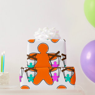 Papel De Presente Mestre de Marionetes de Pão de Gengibre Controland