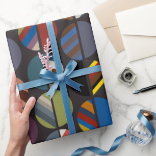 Papel De Presente Metades Ovalas em Faixa Masculina