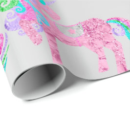 Papel De Presente Metais de prata cor-de-rosa, cor-de-rosa, cinza-br