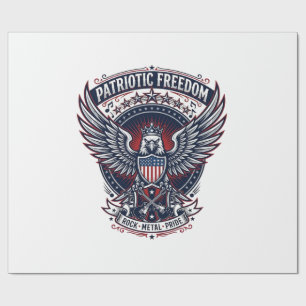 Papel De Presente Metal Patriótico Asas Patriota Música Rock Metal P