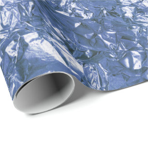 Papel De Presente Metálico azul do marinho da folha de alumínio