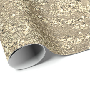 Papel De Presente Metálico brilhante de mármore Dourado derretido