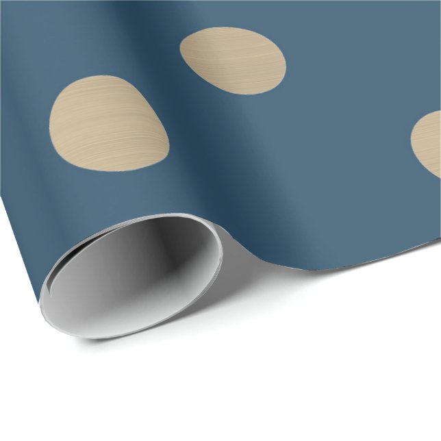 Papel De Presente Metálico da Sepia Dourada com Marinho Azul Mínimo  (Ponta do rolo)