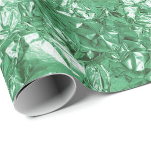 Papel De Presente Metálico do verde das hortaliças da folha de