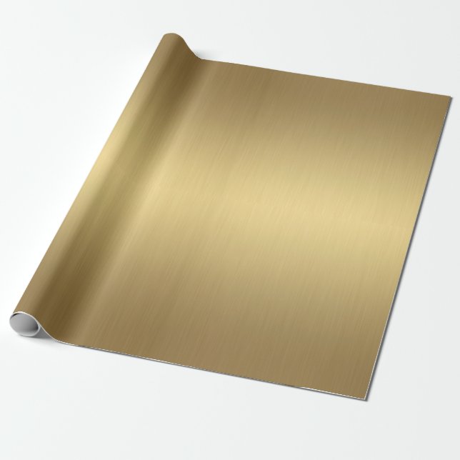 Papel De Presente Metálico elegante luxo Dourado (Desenrolado)