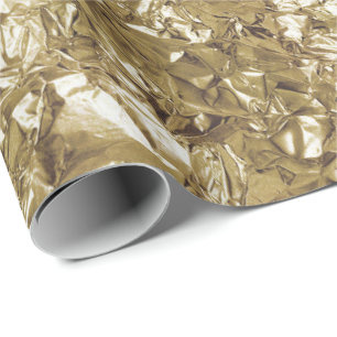 Papel De Presente Metálico Glam Dourado da folha de alumínio