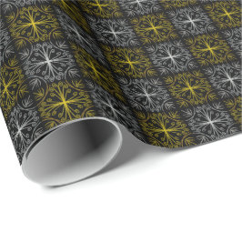Papel De Presente Metallic flower tile abstract