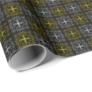 Papel De Presente Metallic flower tile abstract