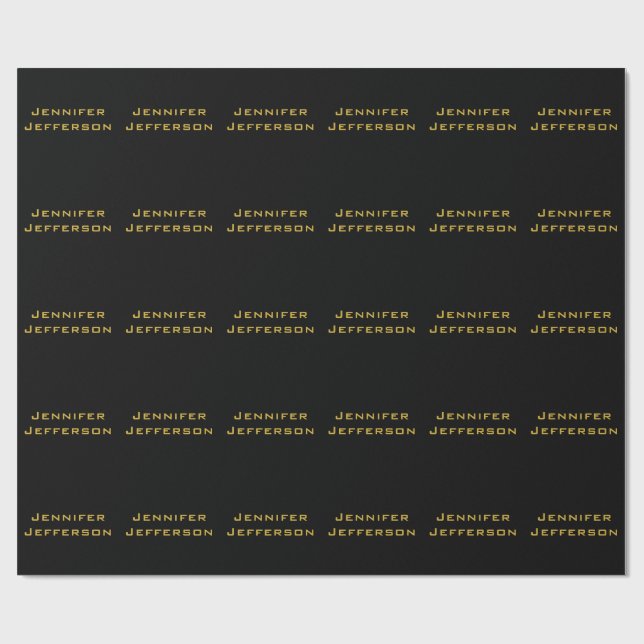 Papel De Presente Metallic Gold & Black Professional Modern Elegant (Aberto)