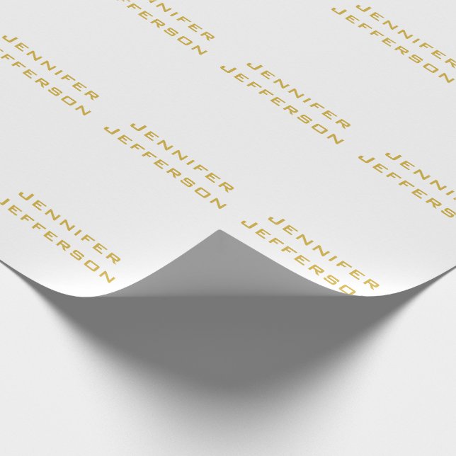 Papel De Presente Metallic Gold & White Professional Modern Elegant (Ponta)