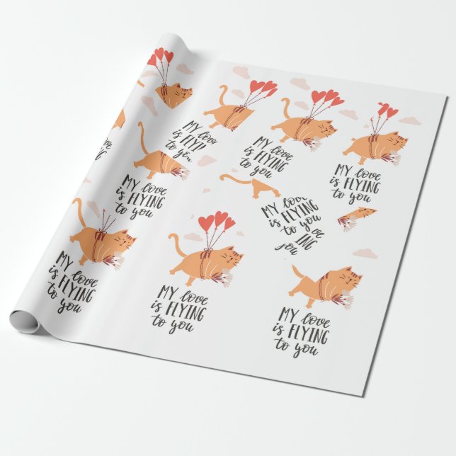 Papel De Presente Meu amor está voando para você (Desenrolado)