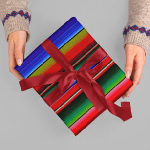 Papel De Presente Mexicano Blanket Fiesta Stripes Coloridas Sarape