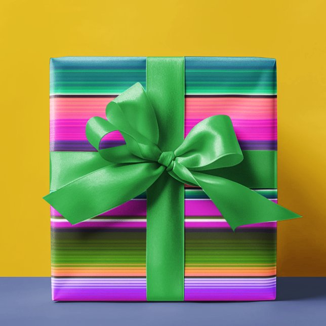 Papel De Presente Mexicano Blanket Fiesta Stripes Coloridas Sarape (Criador carregado)