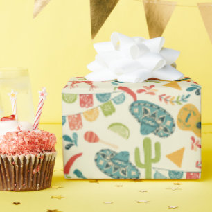 Papel De Presente Mexicano Fiesta Cute Patternado