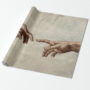 Papel De Presente Michaelangelo mãos criação adam deus