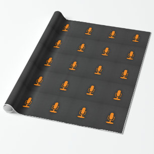 Papel De Presente Microfone Laranja