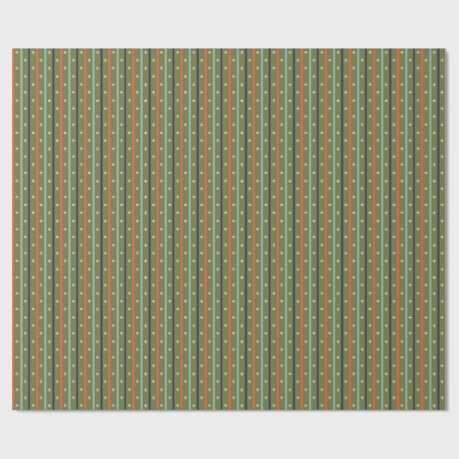 Papel De Presente Mid-Century Modern Retro Stripe Pattern (Aberto)