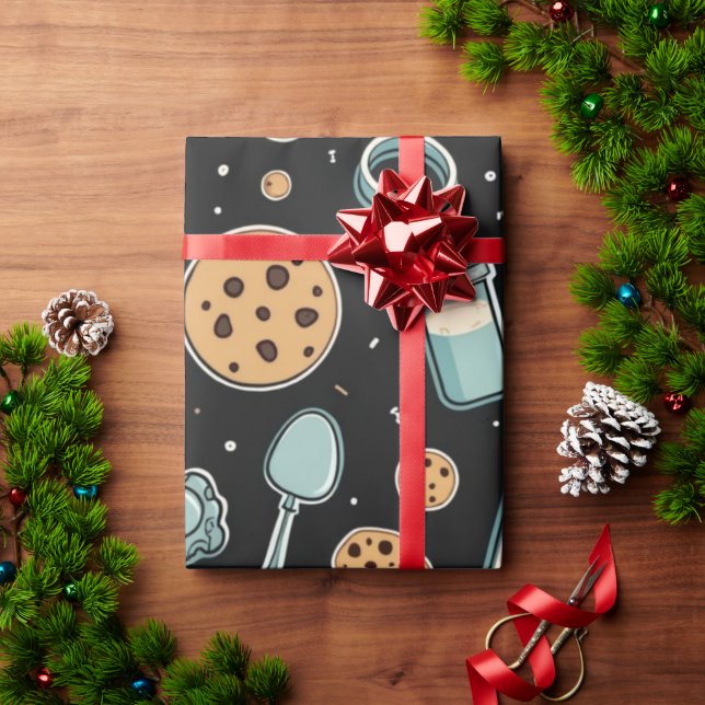 Papel De Presente Midnight Baking Madness | Whimsical Cookie  (Presente de Natal)
