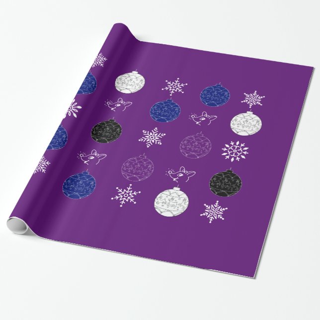 Papel De Presente Midnight Clear - Flocos de neve (Desenrolado)