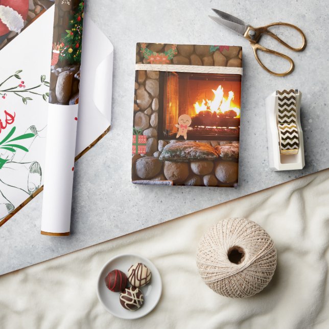 Papel De Presente Mikitiez classicwhitechristmas light jollyholly (Artesanato)