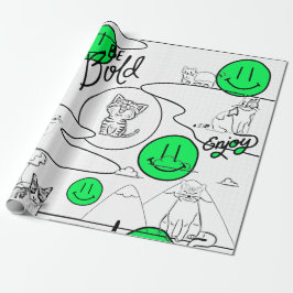 Papel De Presente Mikitiez meow feira de gatos de verão