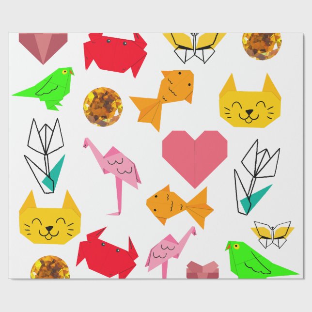 Papel De Presente Mikitiez origami cancer joia de verão (Aberto)