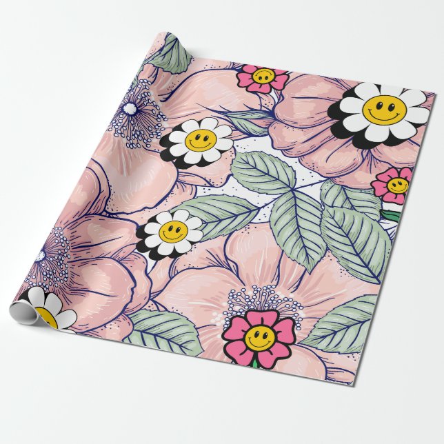 Papel De Presente Mikitiez terra, terra, natureza, rosa (Desenrolado)