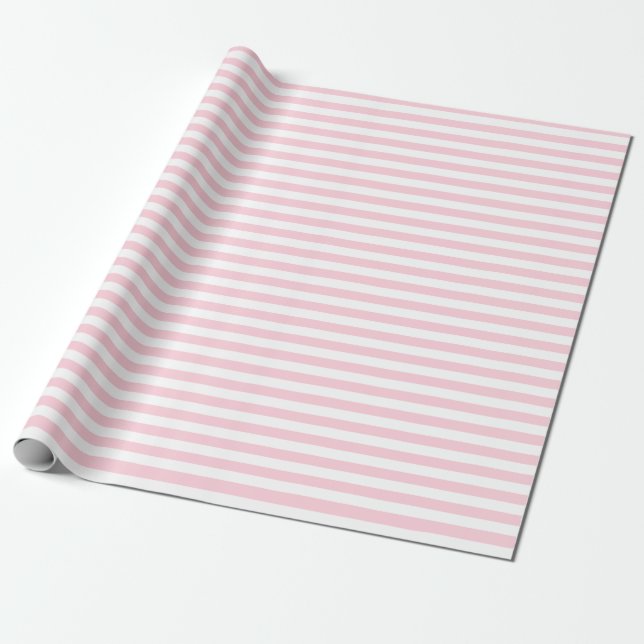 Papel De Presente Milhares de Pink e White Stripes (Desenrolado)