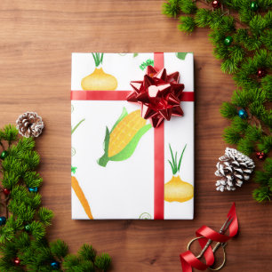 Papel De Presente milho cenoura cebola comida vegetais