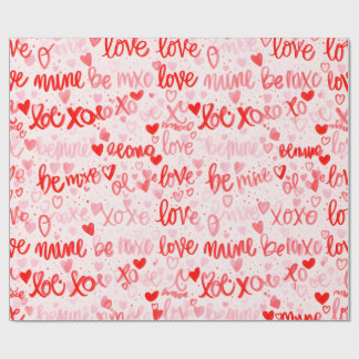 Papel De Presente Mine XOXO Love Hand Written Style Wrapping