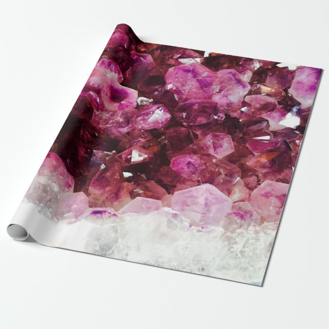 Papel De Presente Minério roxo de ametista cristal (Desenrolado)