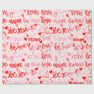 Papel De Presente Minha XOXO Amor Mão Escrita Estilo Embrulho