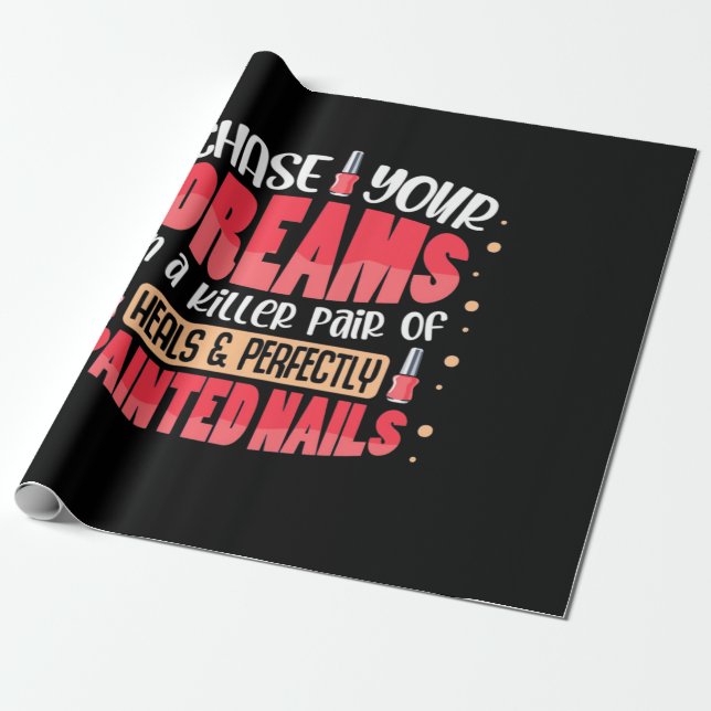 Papel De Presente Minhas Unhas Pintadas Sonhos (Desenrolado)