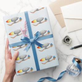Papel De Presente Minhoca Foguete