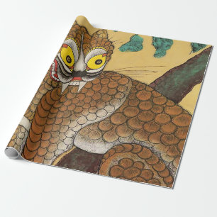Papel De Presente Minhwa Coreano do Tigre Feio do Povo