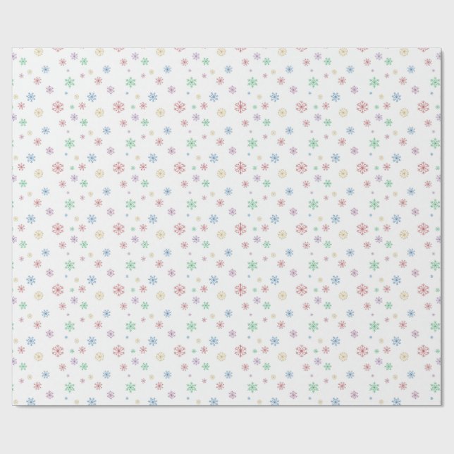 Papel De Presente Minimal Christmas Coloured Snowflakes Packaging (Aberto)