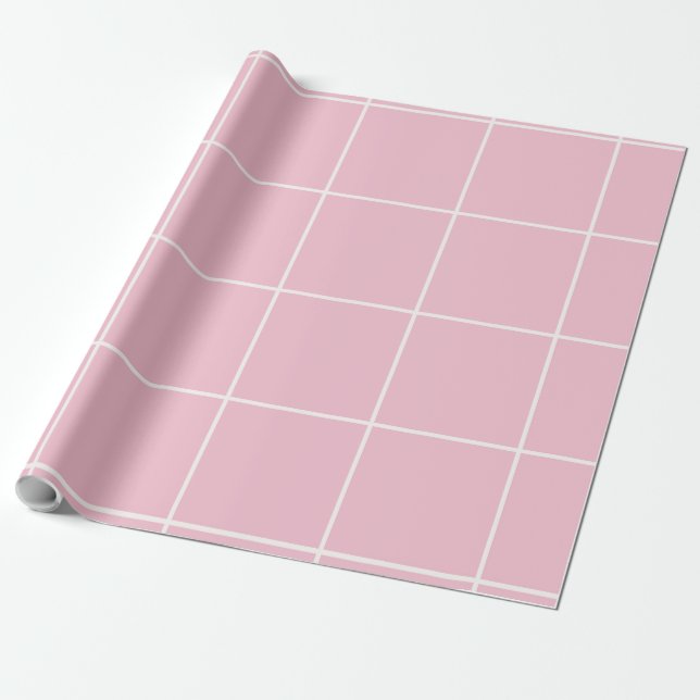 Papel De Presente Minimal Color Grid Check Pattern (Desenrolado)