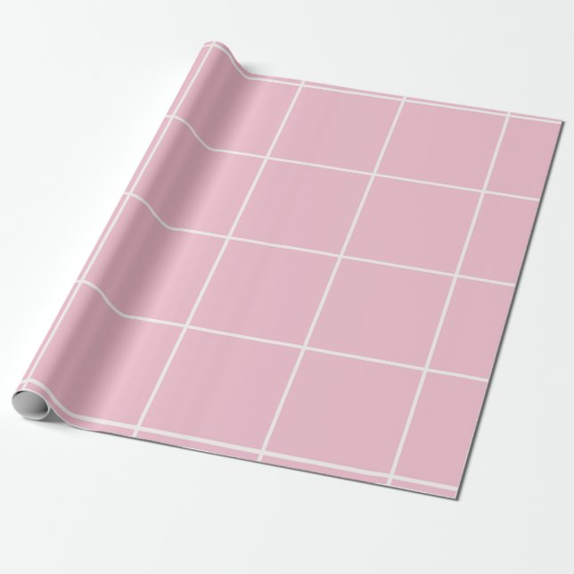 Papel De Presente Minimal Color Grid Check Pattern (Desenrolado)
