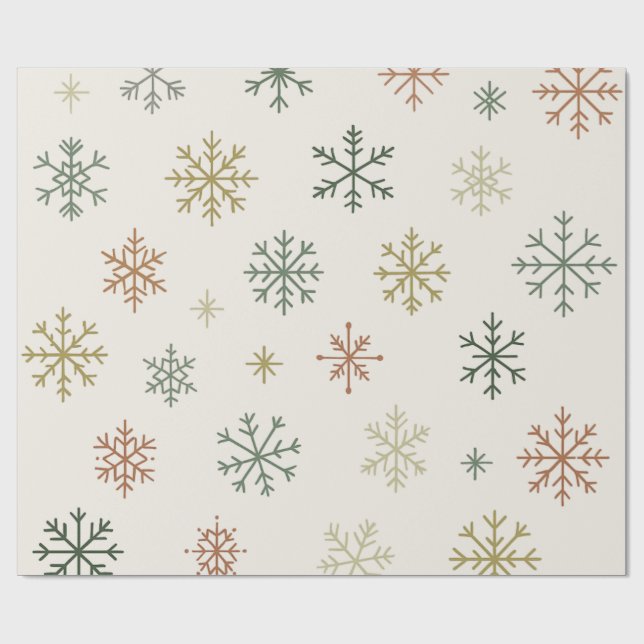 Papel De Presente Minimal Snowflakes Seamless Pattern (Aberto)