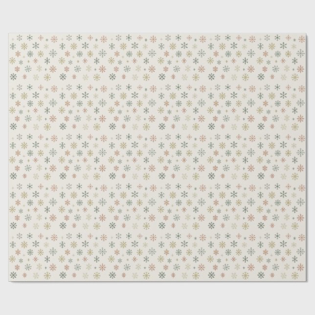 Papel De Presente Minimal Snowflakes Seamless Pattern (Aberto)